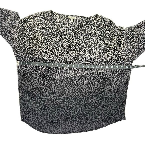 Joie XS Women's Fonda Gray Ombre Silk Leopard Print Dolman Sleeve Blouse Size XS - Picture 11 of 11